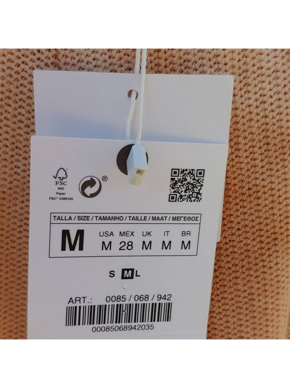 ZARA Maxi Summer Tie Dye Strap Dress Tan and Peach Women's Medium, NWT - Picture 17 of 17